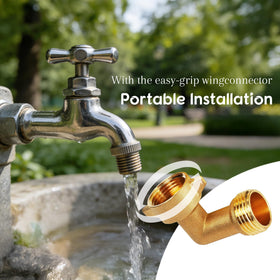 LIULO TOOL brass hose elbow with washers, seals securely for leak-free use.