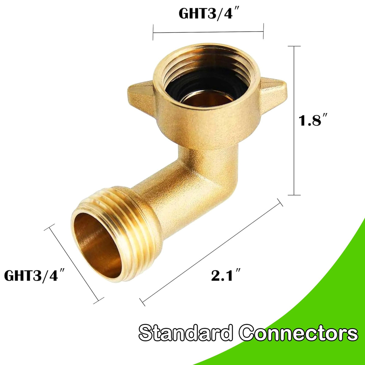 LIULO TOOL brass elbow connected to an RV faucet, ideal for hard-to-reach installations.