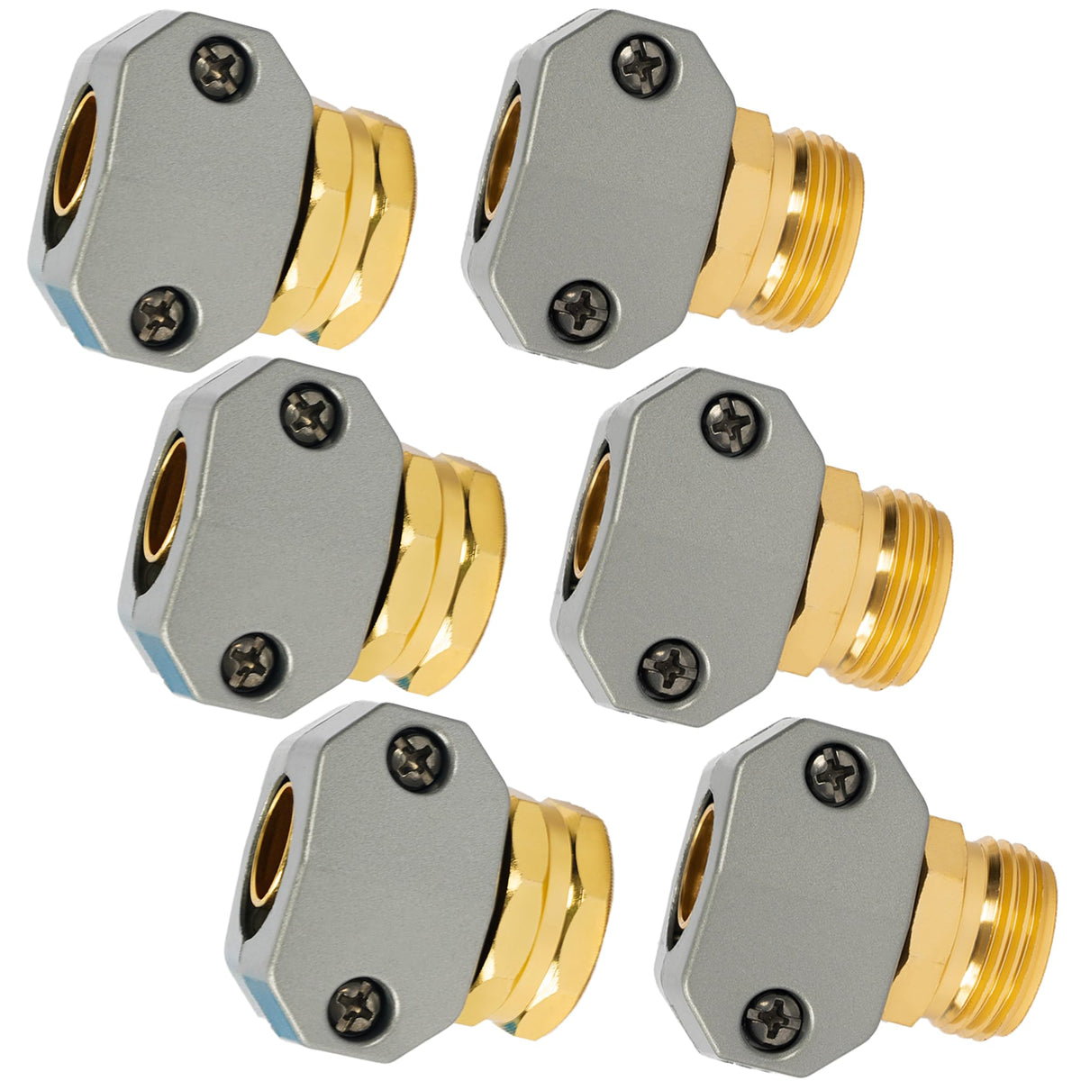 LIULO TOOL garden hose end mender set showing three female connectors for quick repairs