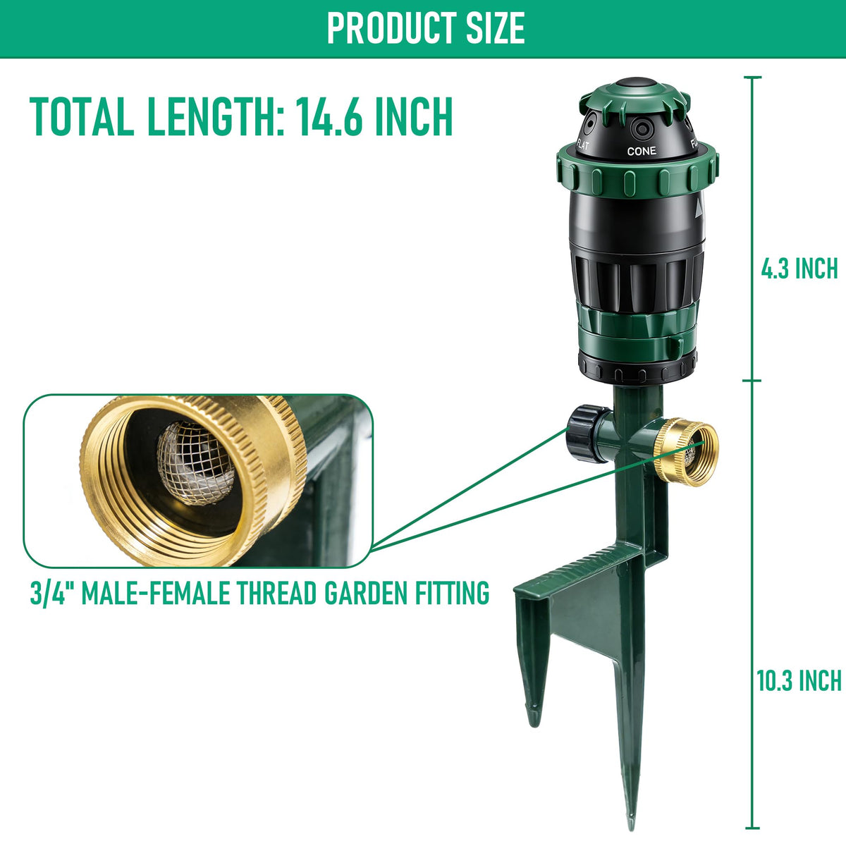LIULO TOOL gear-drive sprinkler full pattern covering broad lawn areas
