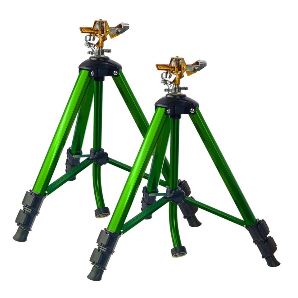 LIULO TOOL impact sprinkler on a tripod base for even lawn irrigation