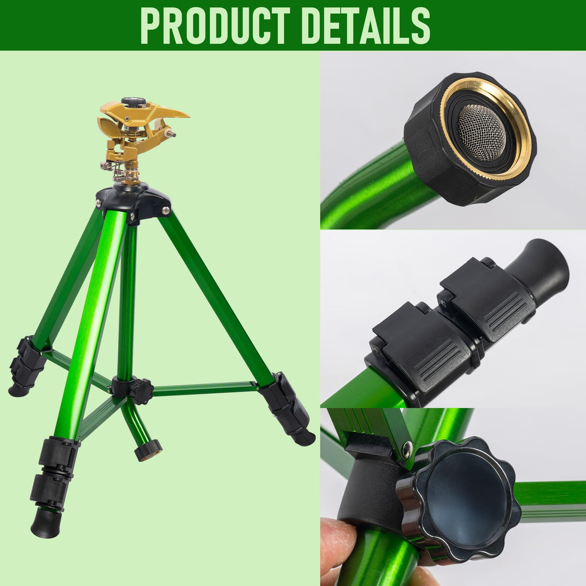 LIULO TOOL 360-degree coverage for uniform yard watering.