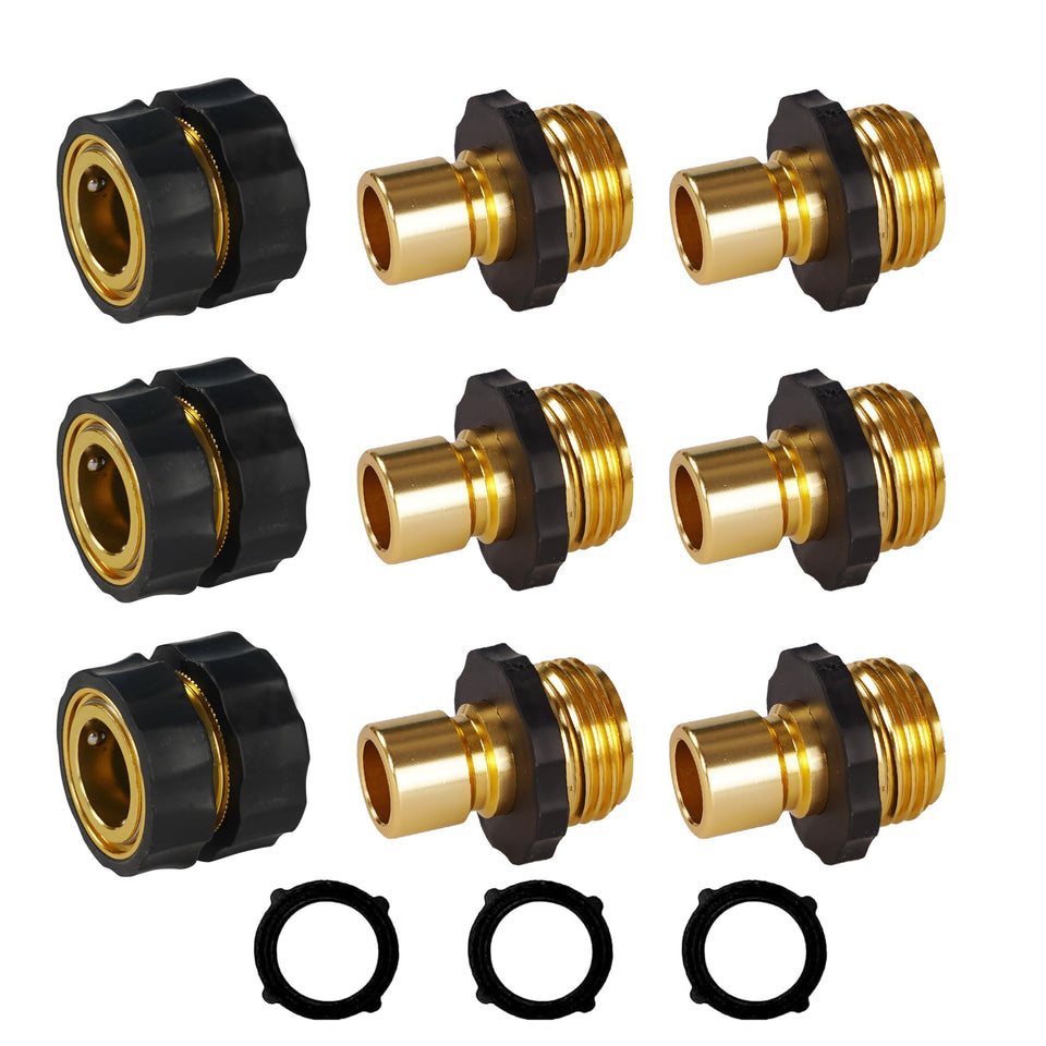 LIULO TOOL quick-connect fittings close-up showing durable aluminum construction for leak-free connections.