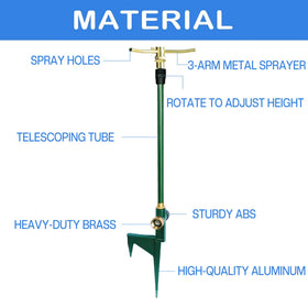 LIULO TOOL telescoping rod extended to adjust spray height.