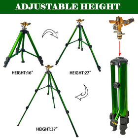 LIULO TOOL tripod sprinkler two-pack setup in a garden