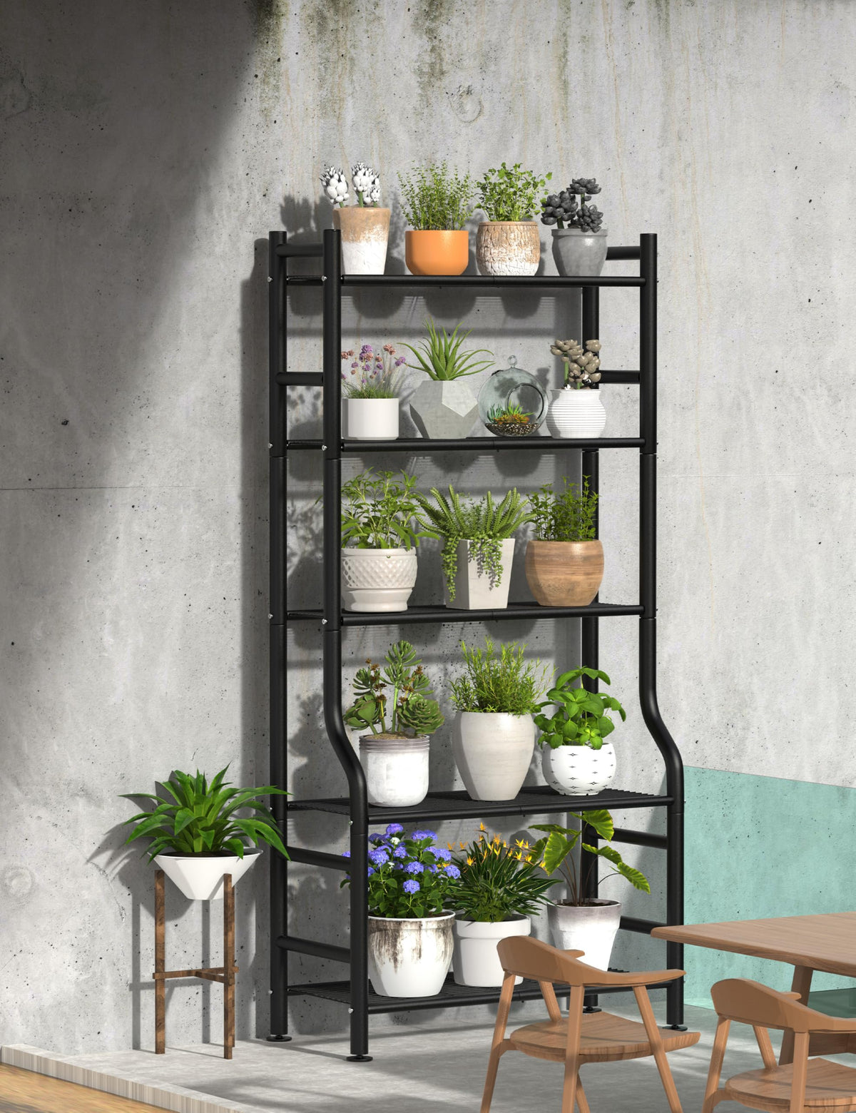 Livilord Deep lower tiers support heavy pots for stable displays