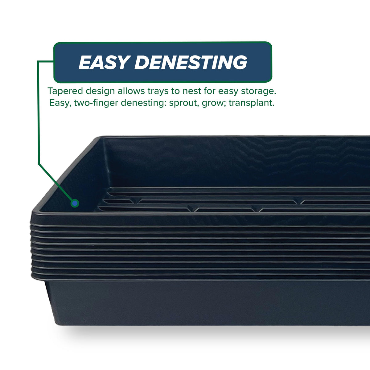 Living Whole Foods 5-pack tray depth 2.375 inches for root space