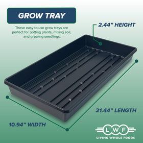 Living Whole Foods 5-pack tray shown as drip tray for hydroponics
