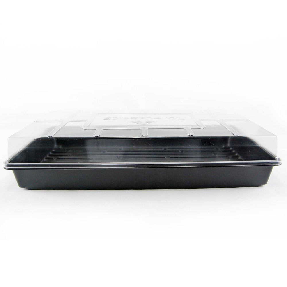 Living Whole Foods clear dome over seed tray promotes light exposure