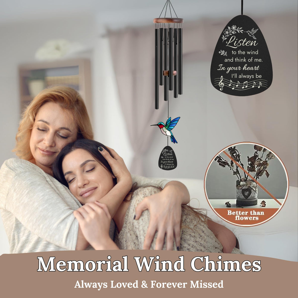 Livinges glass hummingbird suncatcher design adds color to outdoor memorials.