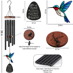 Livinges hummingbird suncatcher wind chime captures sunlight for hopeful remembrance.