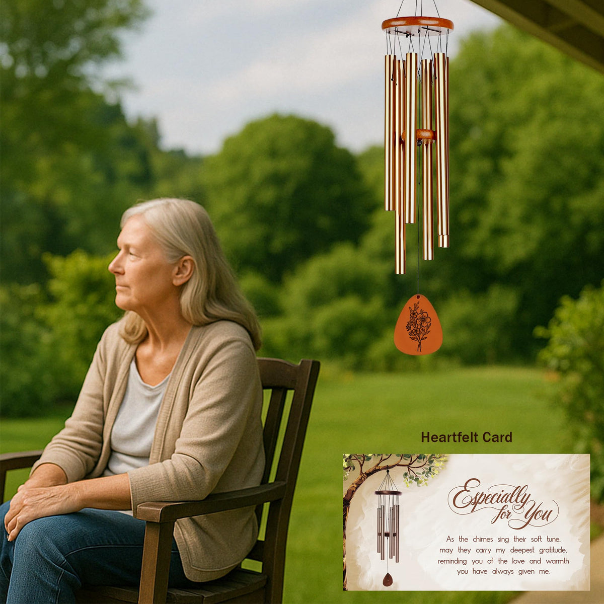 Livinges garden wind chime creates a peaceful backyard ambiance