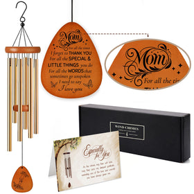 Livinges Mothers Day wind chime pendant on pine wood, a heartfelt keepsake for mom.