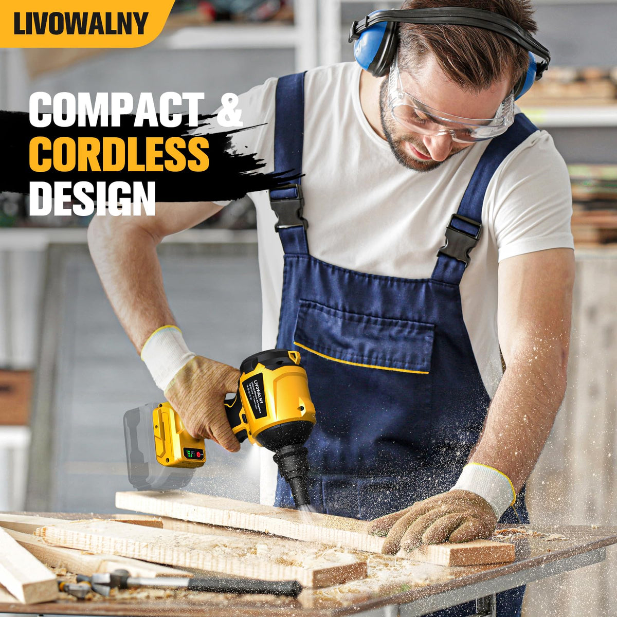LIVOWALNY powers through garage and workshop dust efficiently