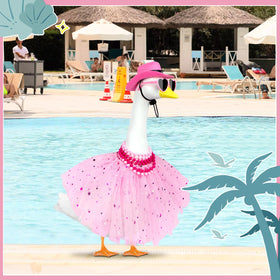 Lixintray Princess goose hat completes the cute ensemble in sunny gardens.