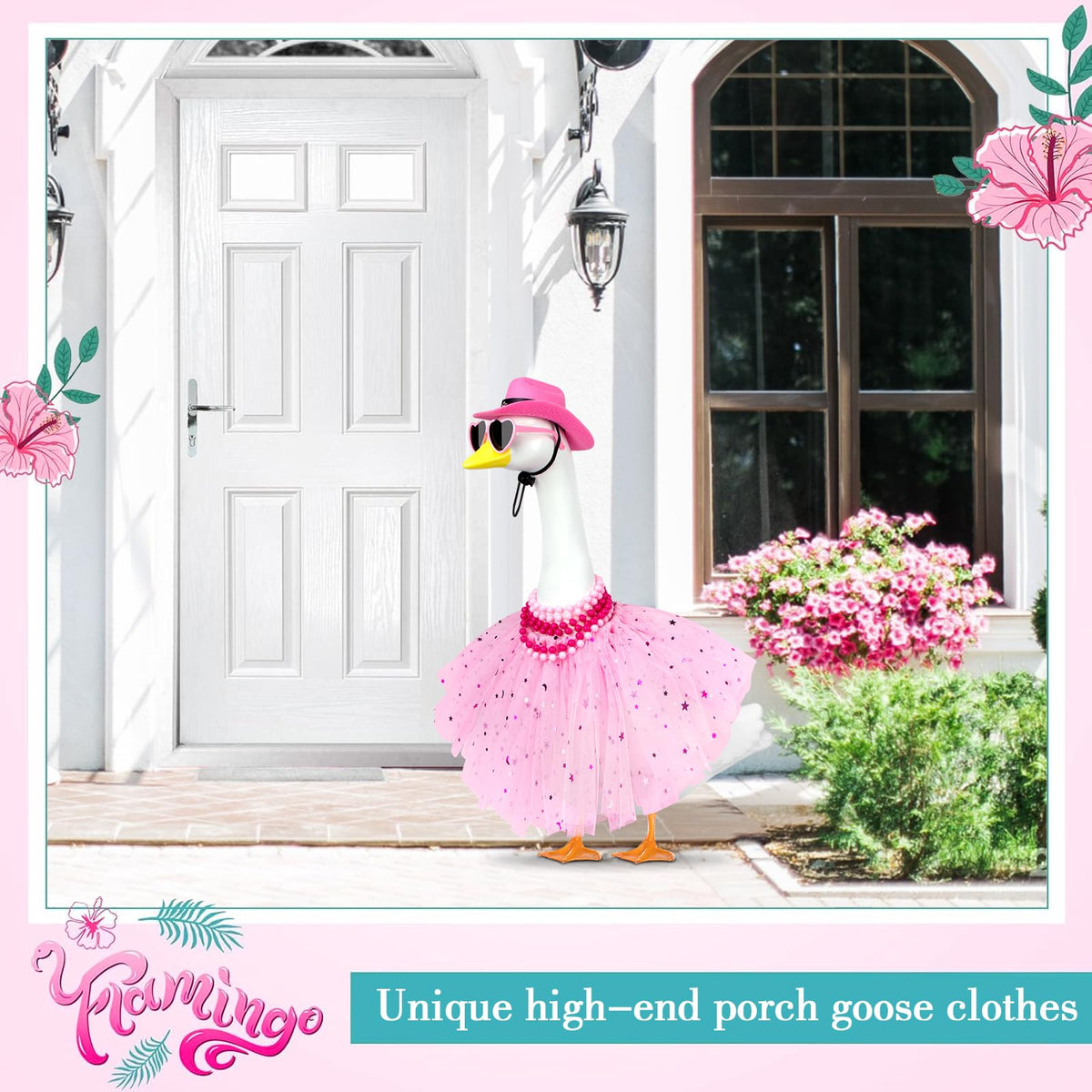 Lixintray Princess Goose Outfit adjustable fit for 17-23 inch porch geese.