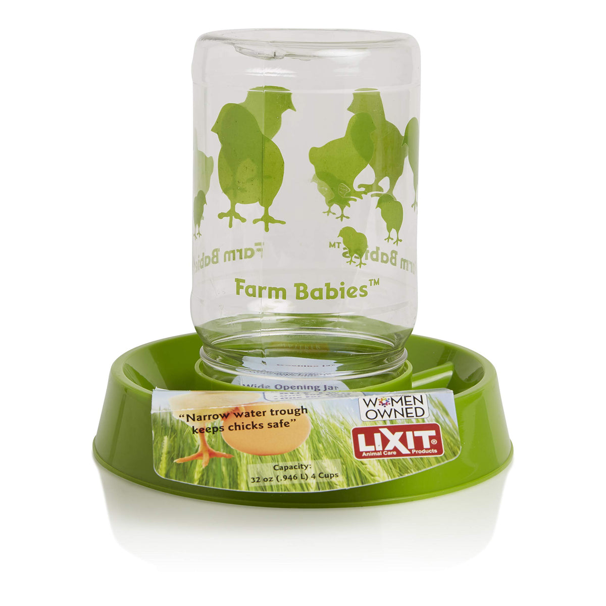 Lixit chicken silhouette design adds charm while keeping chicks fed and hydrated.
