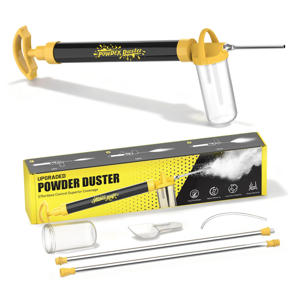 LIXUANBY Diatomaceous Earth Duster shows pump-powered action for easy application