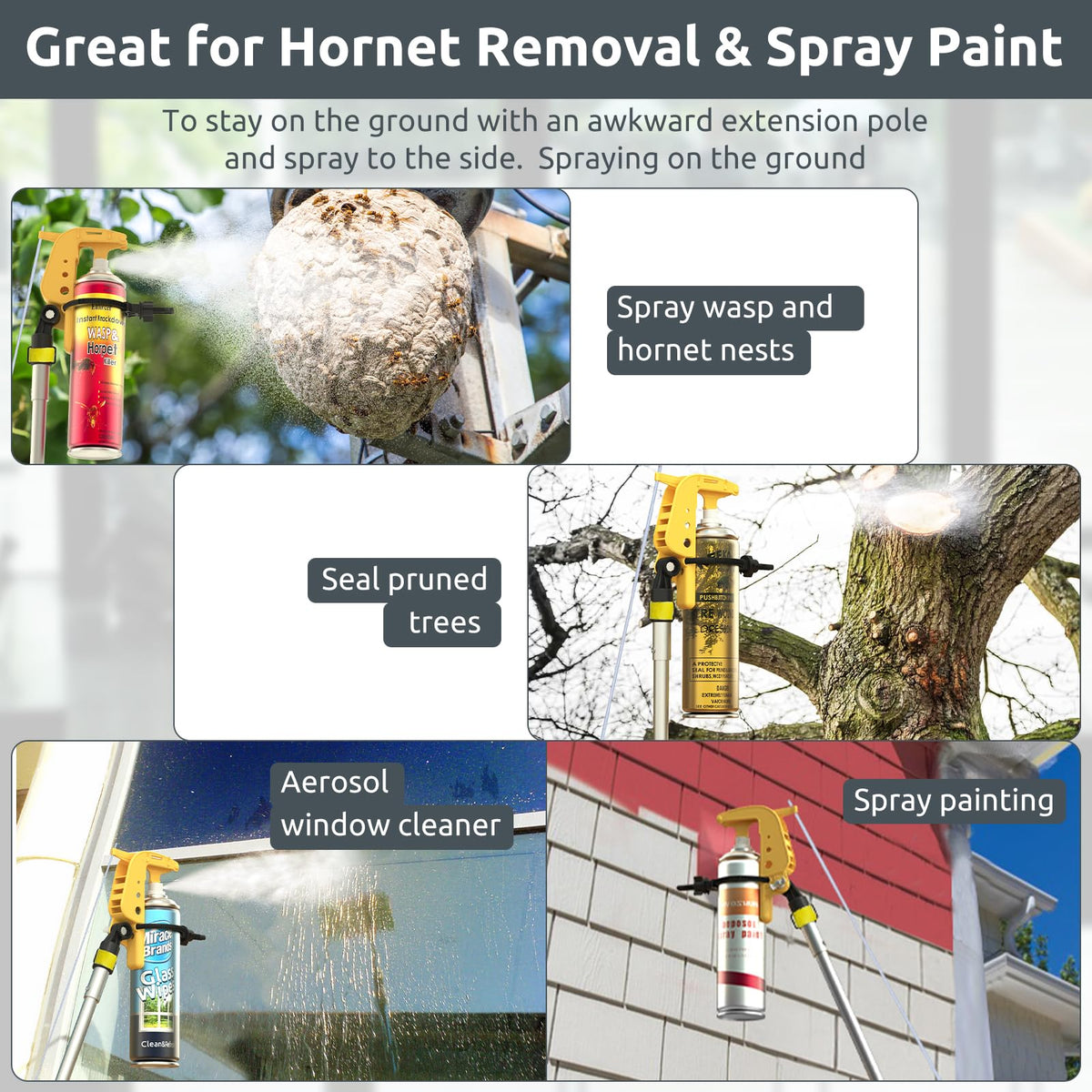 Lizatto dusting gardens and trees with extended, precise reach
