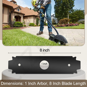 LIZEWEI 8-inch reversible edger blade back view highlighting steel construction.