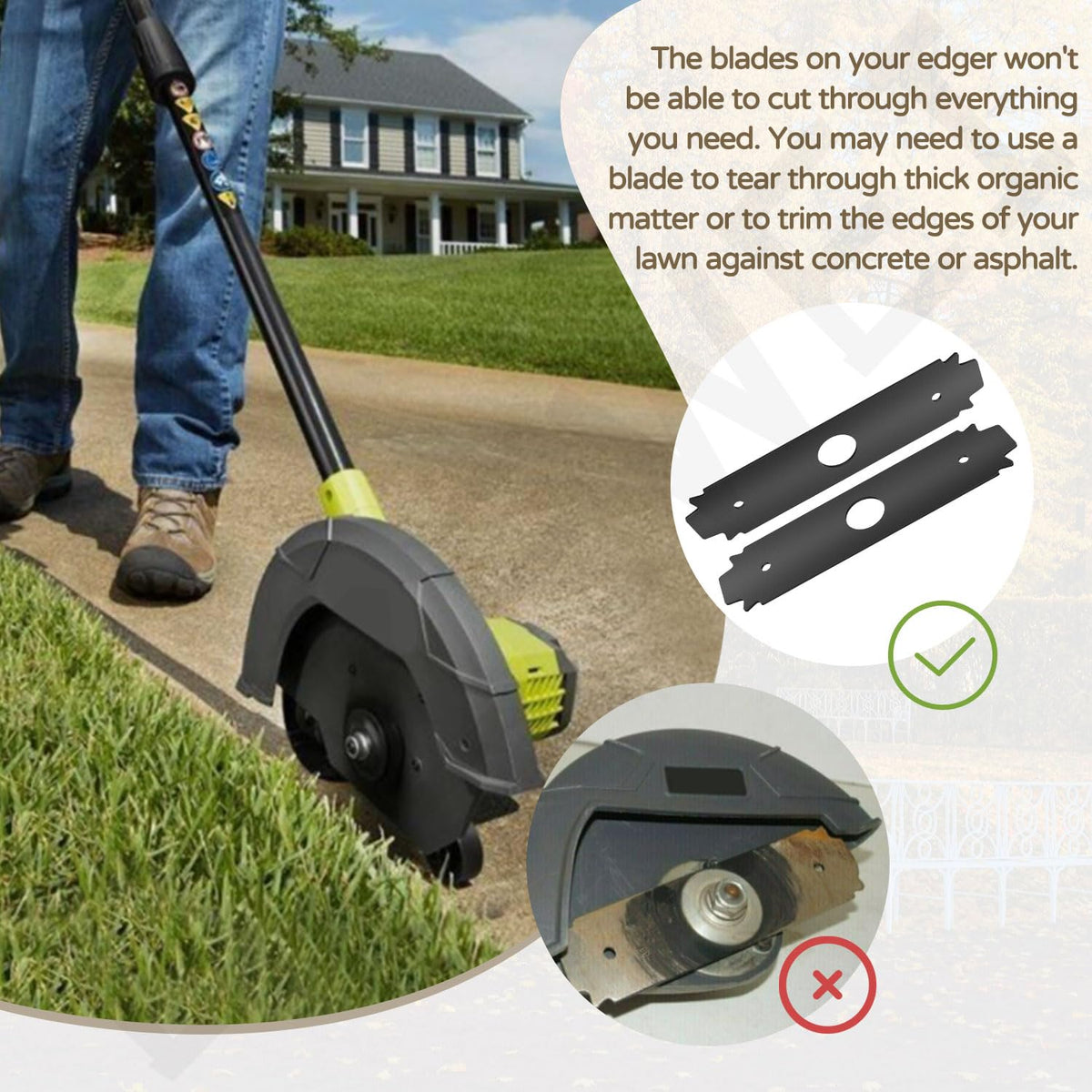 LIZEWEI 2-pack edger blades ready for replacement and projects.