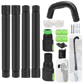 LIZEWEI gutter cleaning attachment in use, reaching high gutters safely from the ground