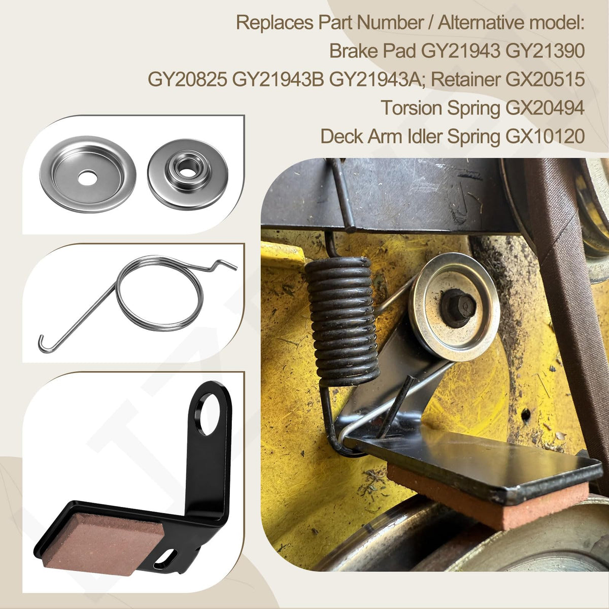 LIZEWEI GX20494 torsion spring highlights tension balance during mowing tasks.