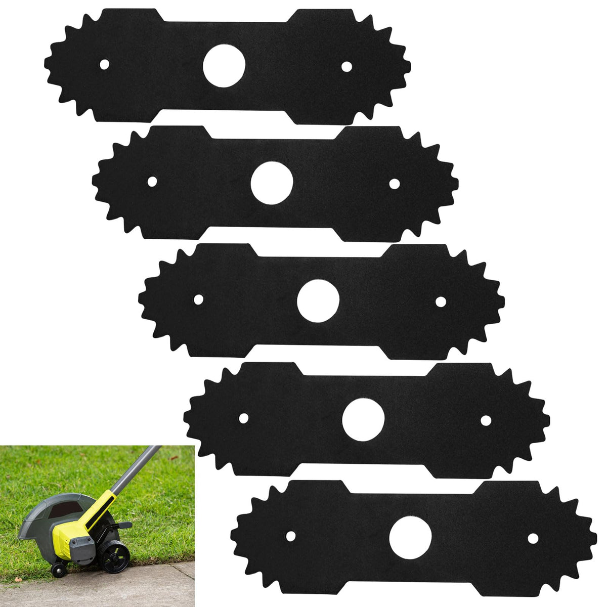 LIZEWEI heavy-duty 9-inch edger blade cuts cleanly for neat lawn edges