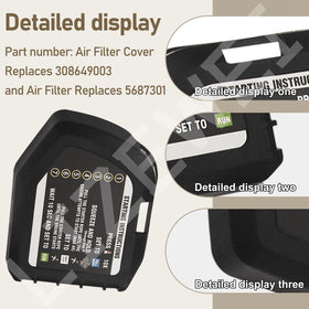 LIZEWEI air filter with labels to identify compatible parts.