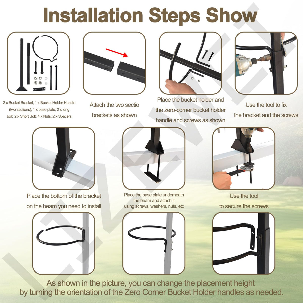 LIZEWEI powder coated finish resists weather and wear during frequent yard use.