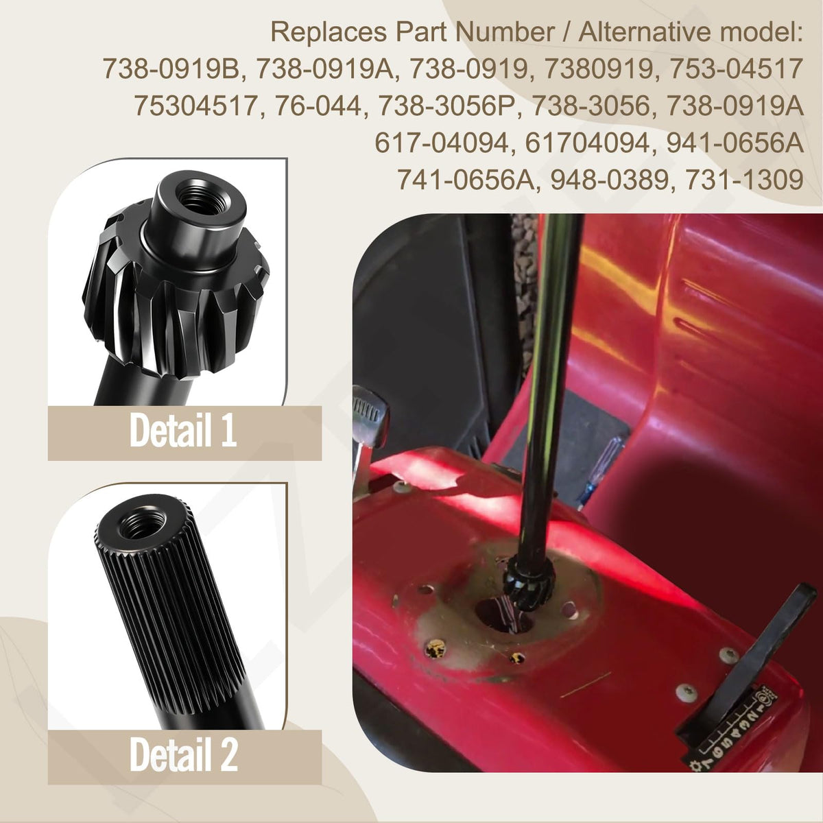 LIZEWEI steering rod cap and screw for secure mower assembly