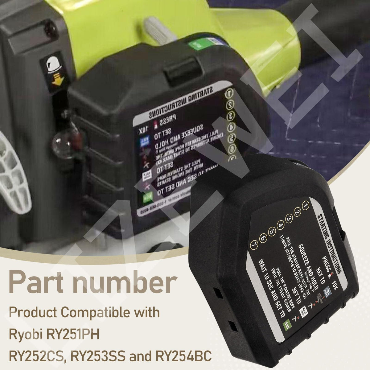 LIZEWEI setup on a Ryobi trimmer shows an easy part swap.