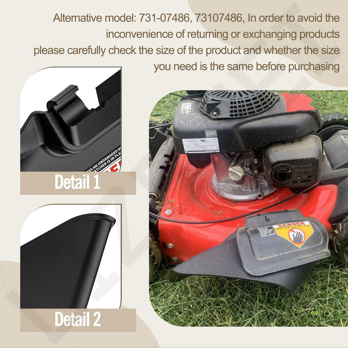 LIZEWEI Troy-Bilt compatible side discharge chute, simple swap for compatible mowers.