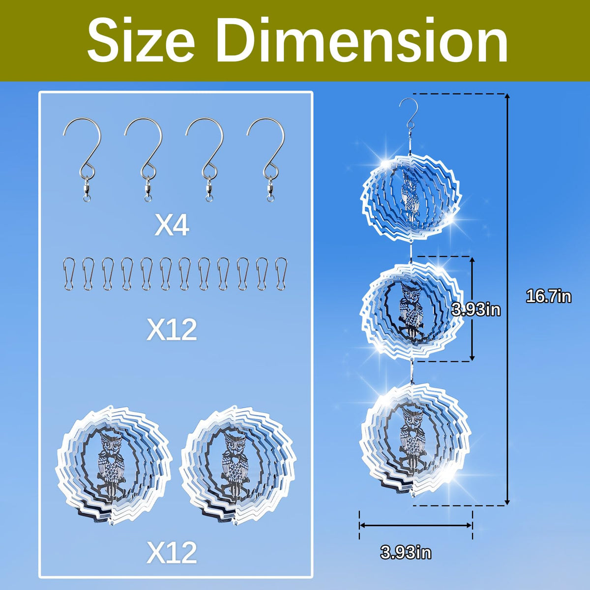 LIZOIDZSM 3D mirror reflection deters birds with sunlight flicker.