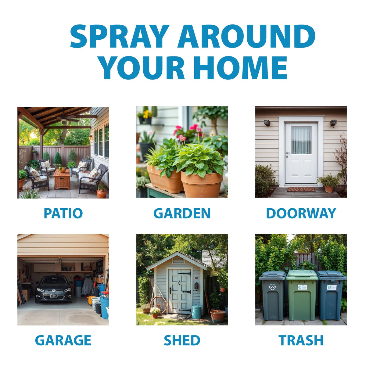 Driveway application reduces lizard activity near entrances using LizzAway Lizard Shoo Spray.