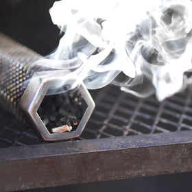 Delivers up to five hours of smoke for hot or cold smoking.