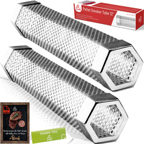 LIZZQ 12-inch pellet smoker tube on grill delivers steady smoke