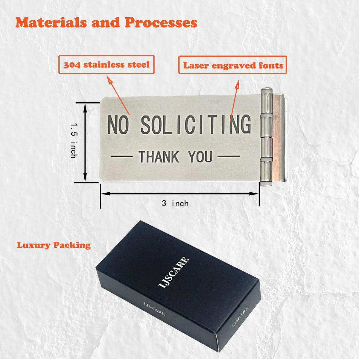 LJSCARE readable 71 by 38 mm sign left-side silver for at-a-glance visibility