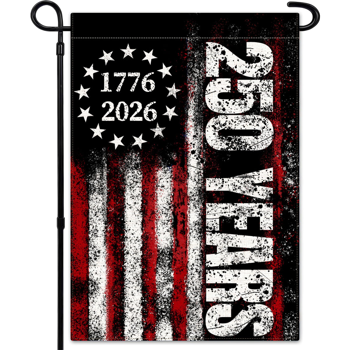 LJSCQF 250th Anniversary flag front view for outdoor display.