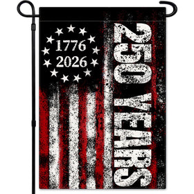 LJSCQF 250th Anniversary flag front view for outdoor display.
