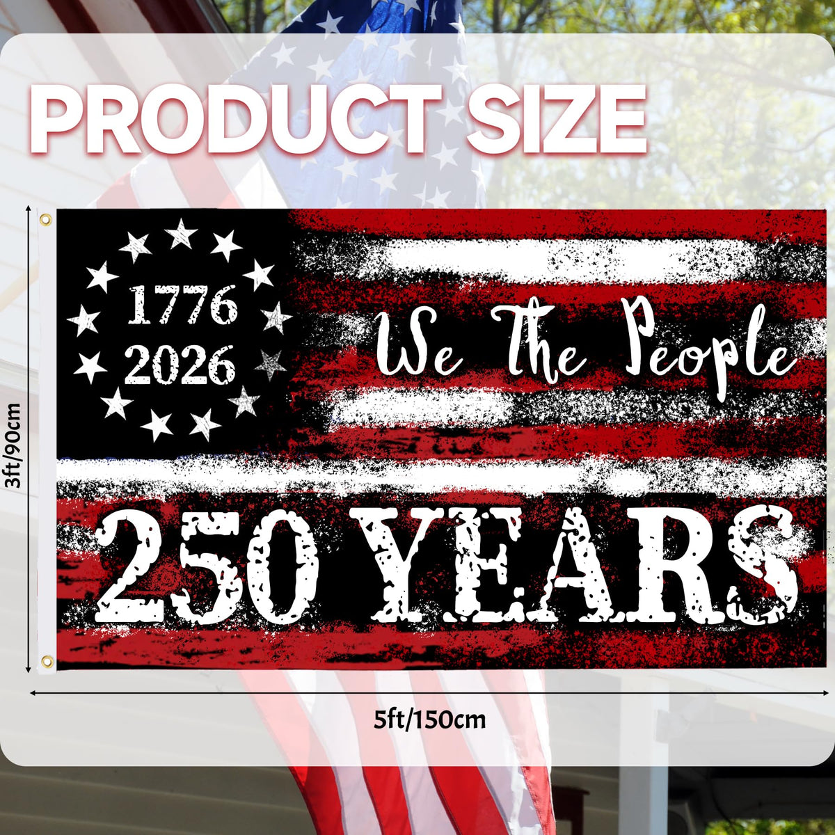 LJSCQF flag outdoor pole display with durable double-sided design for curb appeal.