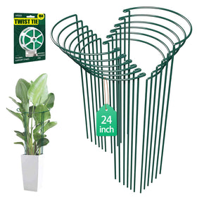 LKSSZS 24in half-round plant stake supports heavy blooms upright for garden use