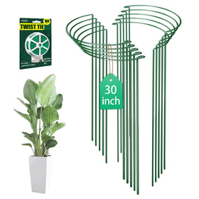 LKSSZS 30-inch plant stake half-round ring provides sturdy garden support.