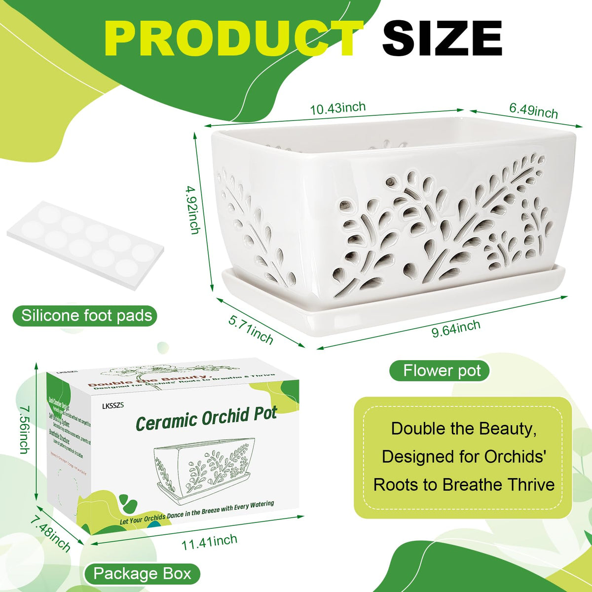 LKSSZS orchid pot features 360° airflow for balanced root environment.