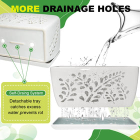 LKSSZS ceramic pot with glazed finish maintains color vibrancy in sunlit spaces.