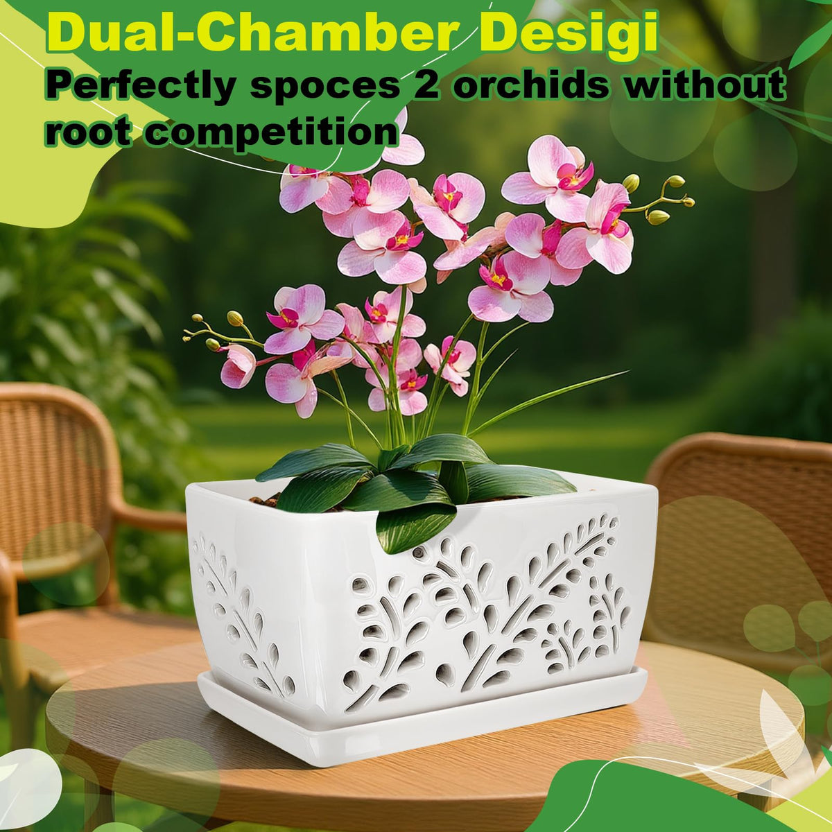 LKSSZS 10-inch pot provides space for multiple orchids and lush displays.