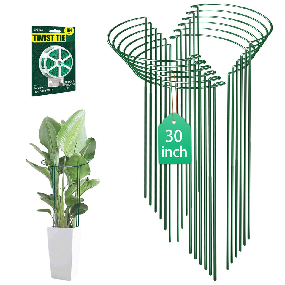 LKSSZS half-round plant stake 30in supports heavy blooms and keeps plants upright.