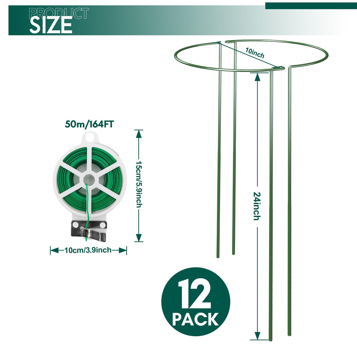 LKSSZS ring-and-cage plant stake setup provides flexible plant framing