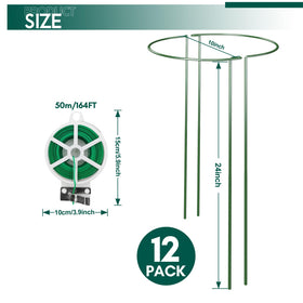 LKSSZS ring-and-cage plant stake setup provides flexible plant framing