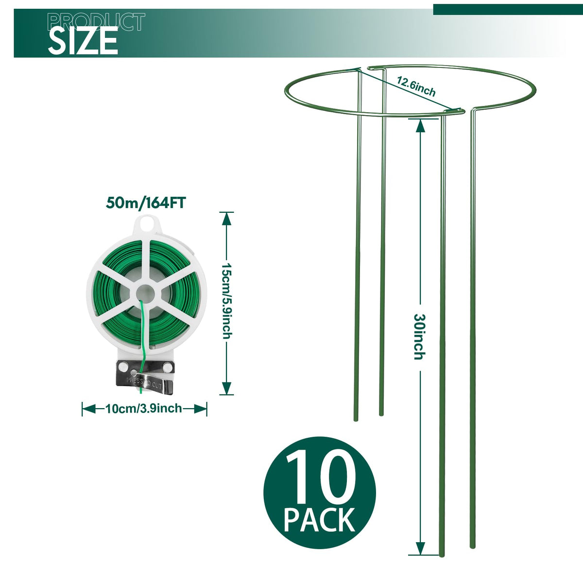 LKSSZS sturdy 5mm iron wire with green coating keeps stems upright.